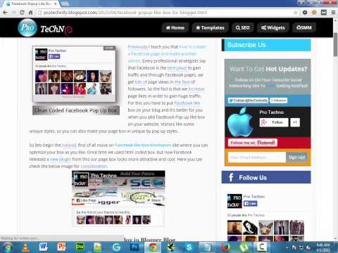 Como adicionar Facebook Popup Como Box no Blogger Blog
