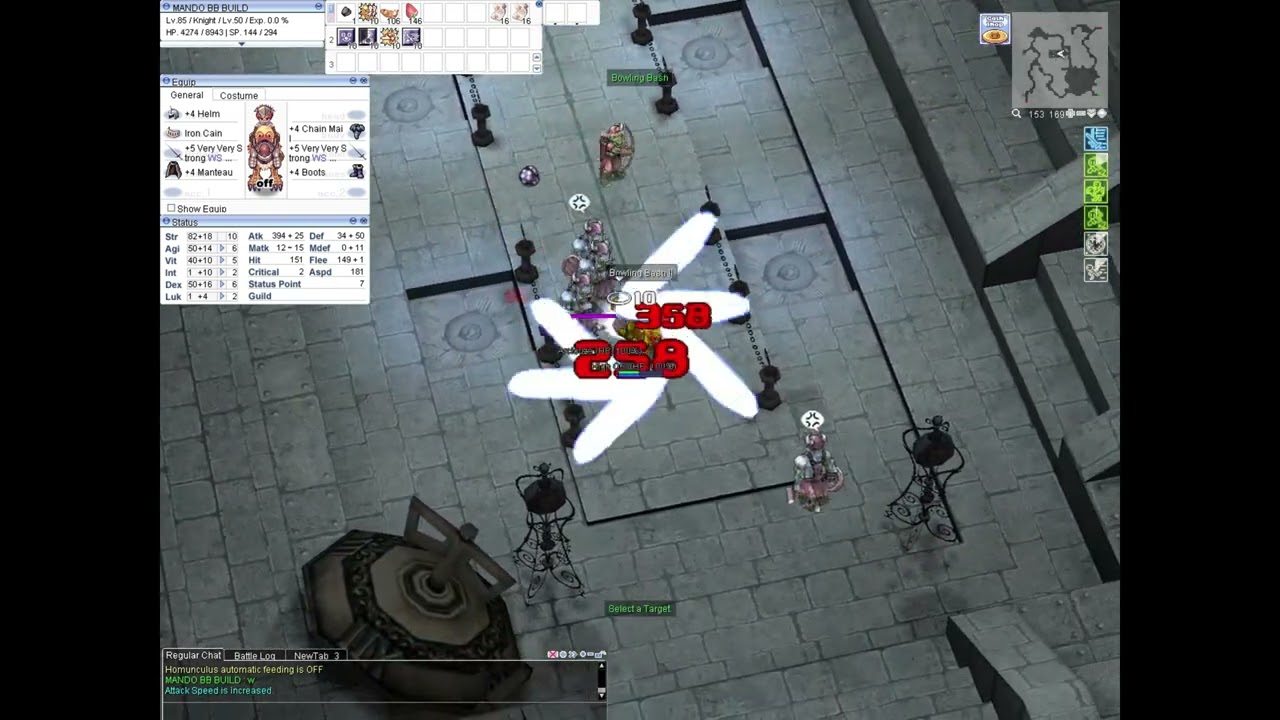 Ragnarok PRE-RENEWAL - KNIGHT BOWLING BASH (HP LEECH BUILD) ONE OF MY FAVORITE FARMER - OP JOB