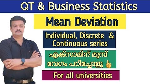 Mean Deviation/Individual, Discrete & Continuous series/Problems
