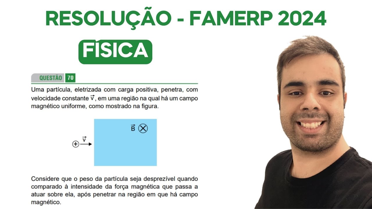FAMERP 2024 - Uma partícula, eletrizada com carga positiva penetra com ...
