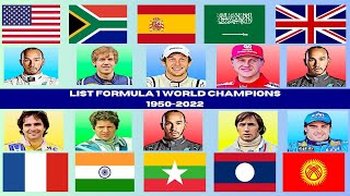 LIST FORMULA 1 WORLD CHAMPIONS (1950-2022) - DATA LIST 2024