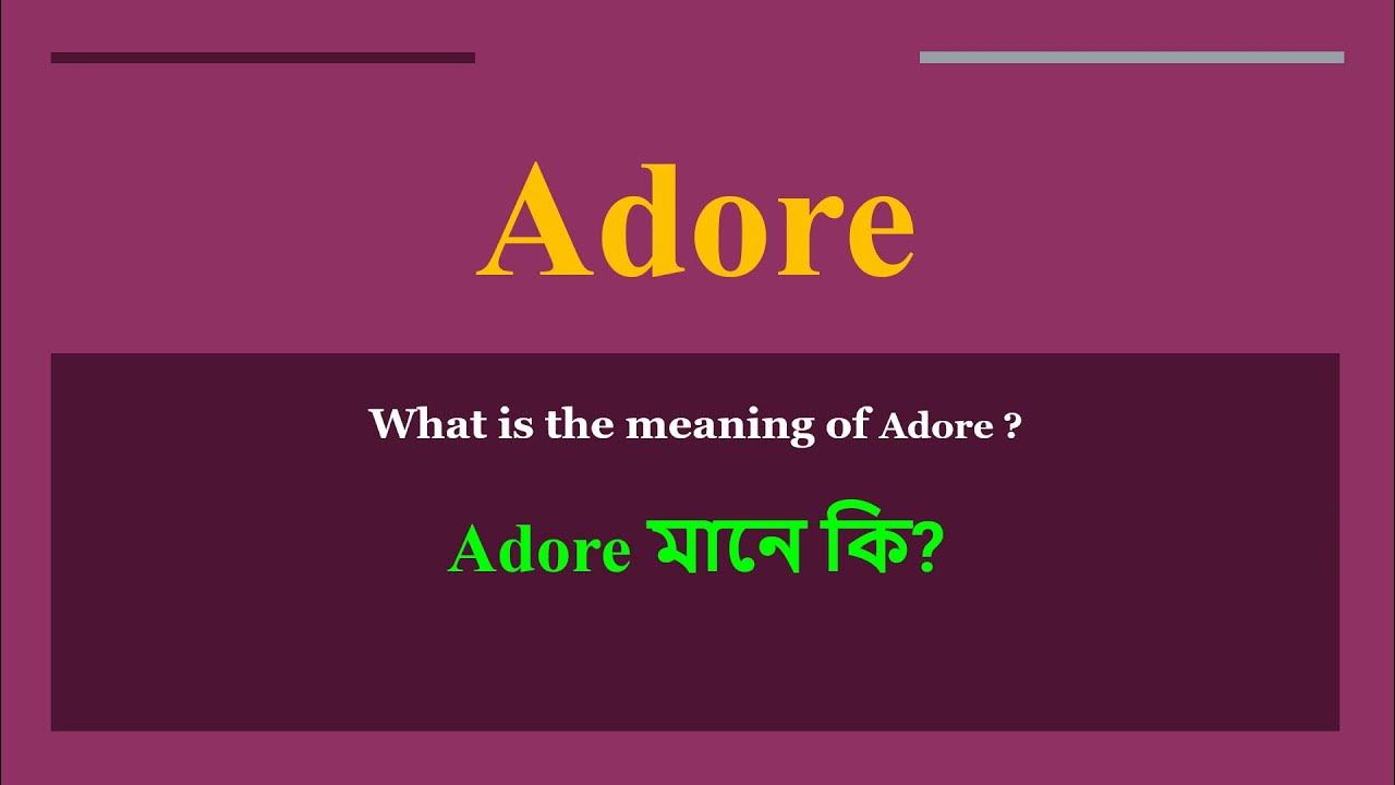 Adore meaning in Bangla Adore mane ki daily use English words YouTube