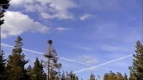 Jet Contrails Over Tahoe in Winter
