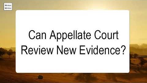 Can Appellate Court Review New Evidence