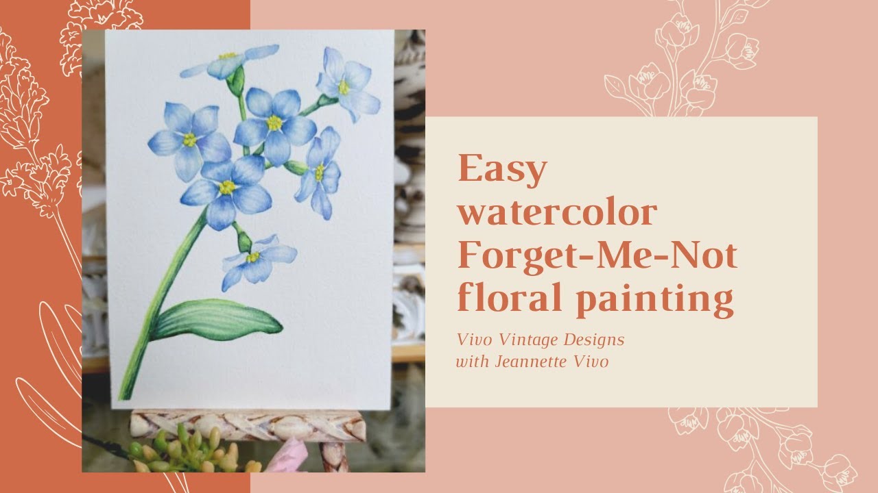 261 Easy Watercolor Forget Me Not Floral Painting Youtube