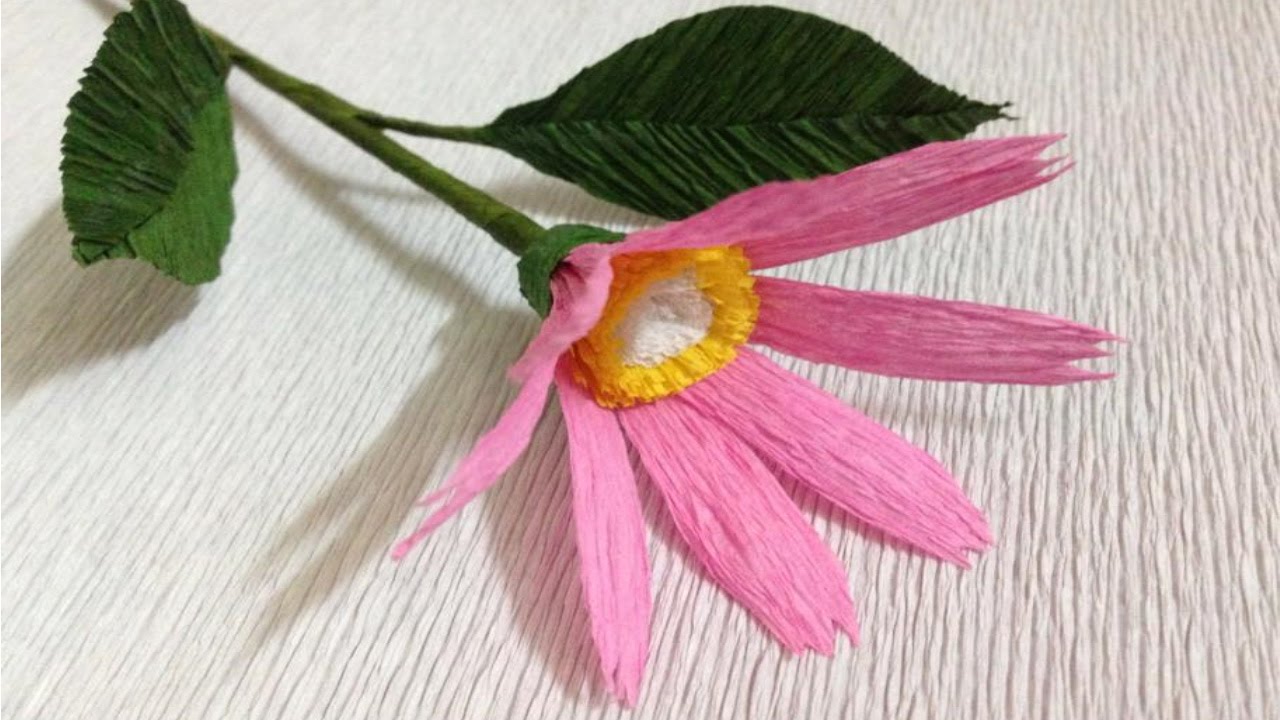 How to Make Daisy Crepe Paper Flowers - Flower Making of Crepe Paper - Paper Flower Tutorial