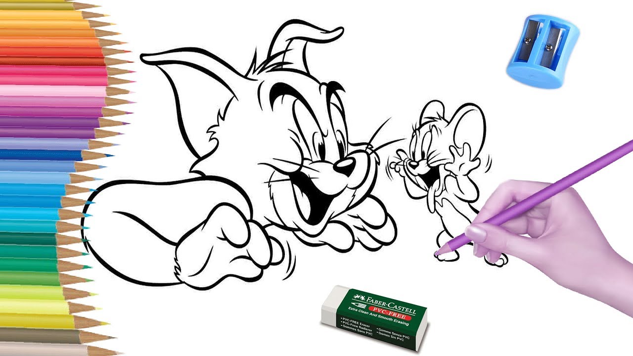 How to draw Tom and Jerry by pencil step by step ...