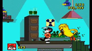 455 Sylvester & Tweety in Cagey Capers Movie mode Sega Genesis Mega Drive, HD 60fps