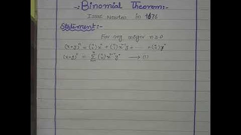 Binomial theorem mathematically proof chapter No2 combinatorics( lectures no2)