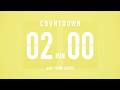 2 Minute Countdown Timer ⏳ Flip Clock with Piano Beeps 🎹🟡