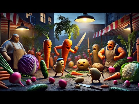 The Battle of Fruits and Vegetables💯🌹سبزیوں اور پھلوں کی جنگ फलों और सब्जियों की लड़ाई💯🥺lovely story