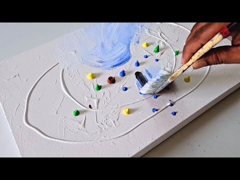 Acrylic Painting With Gesso / Textured Abstract Painting / Abstract Landscape Painting