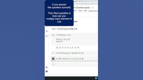 9. Basic Python Interview Question Asked in Data Analytics Interviews - List*3 or multiply list