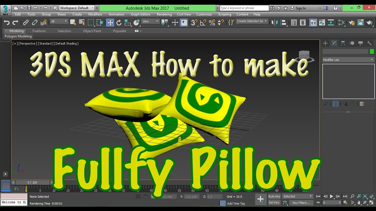3DS Max How to make fluffy Pillows. YouTube