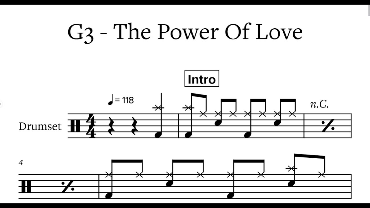 The Power Of Love   Huey Lewis   Drumscore