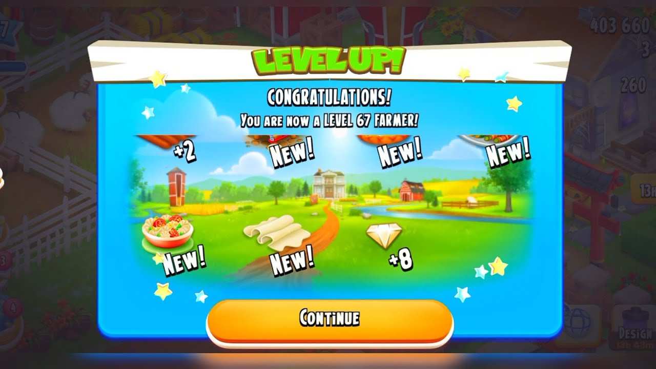 I REACHED LEVEL 67 IN HAY DAY. 