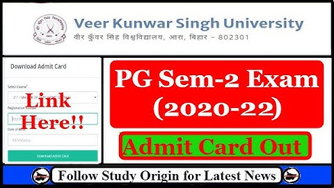 VKSU PG 2nd Semester Admit Card 2023 Link | Kaise Download kare | How to Download | MSC | MCOM | MA