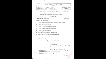 TRIBHUVAN UNIVERSITY 2076 B.B.S. 2 nd III Year/MGMT Organizational Behavior (MGT 219)