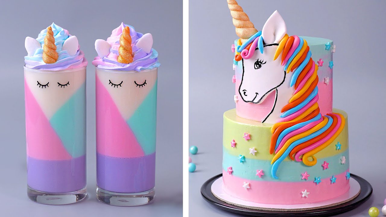 Oddly Satisfying and Fantastic Unicorn Cake Decorating Ideas  Beautiful Colorful Cake Tutorials