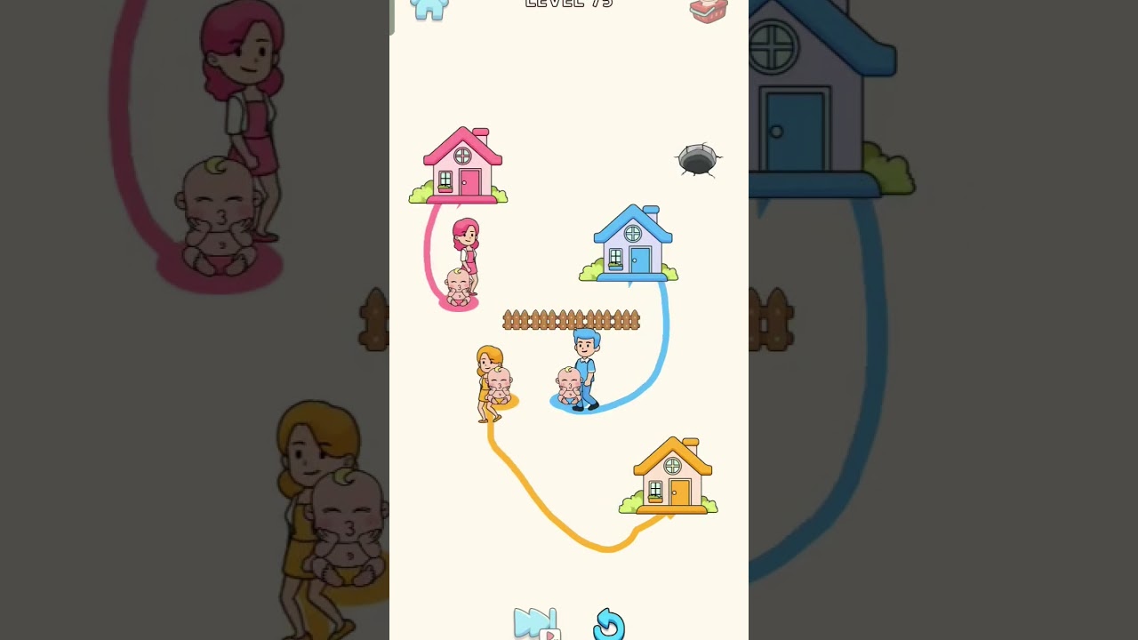 🏠home rush draw puzzle  Mom's dad save to Babies #funnyvideo#games#ternding #drawing#viralvideo