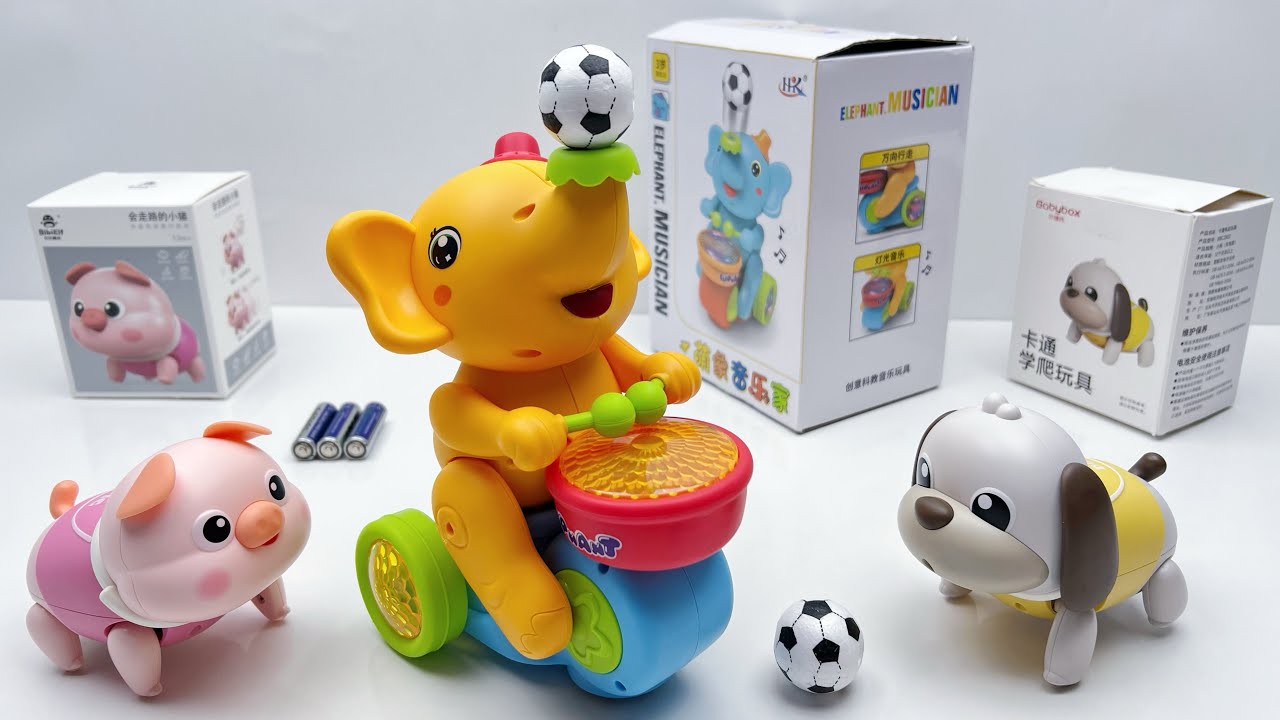 Electric Toy Unboxing | Blowing Ball Toy on a Bike ⚽️ | Walking Pig | Crawling Toy Puppy 🐶 | ASMR 