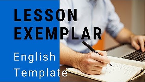 LESSON EXEMPLAR - ENGLISH TEMPLATE by Teacher Kristinna