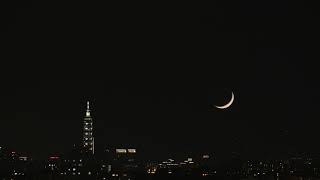 2018年9月12日晚,“金星合月”
