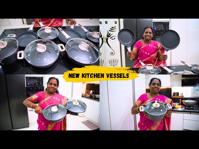 நம் KITCHENகு புது பாத்திரங்கள் |NEW KITCHEN VESSELS UNBOXING|AMMAVEETUSAMAYAL class=