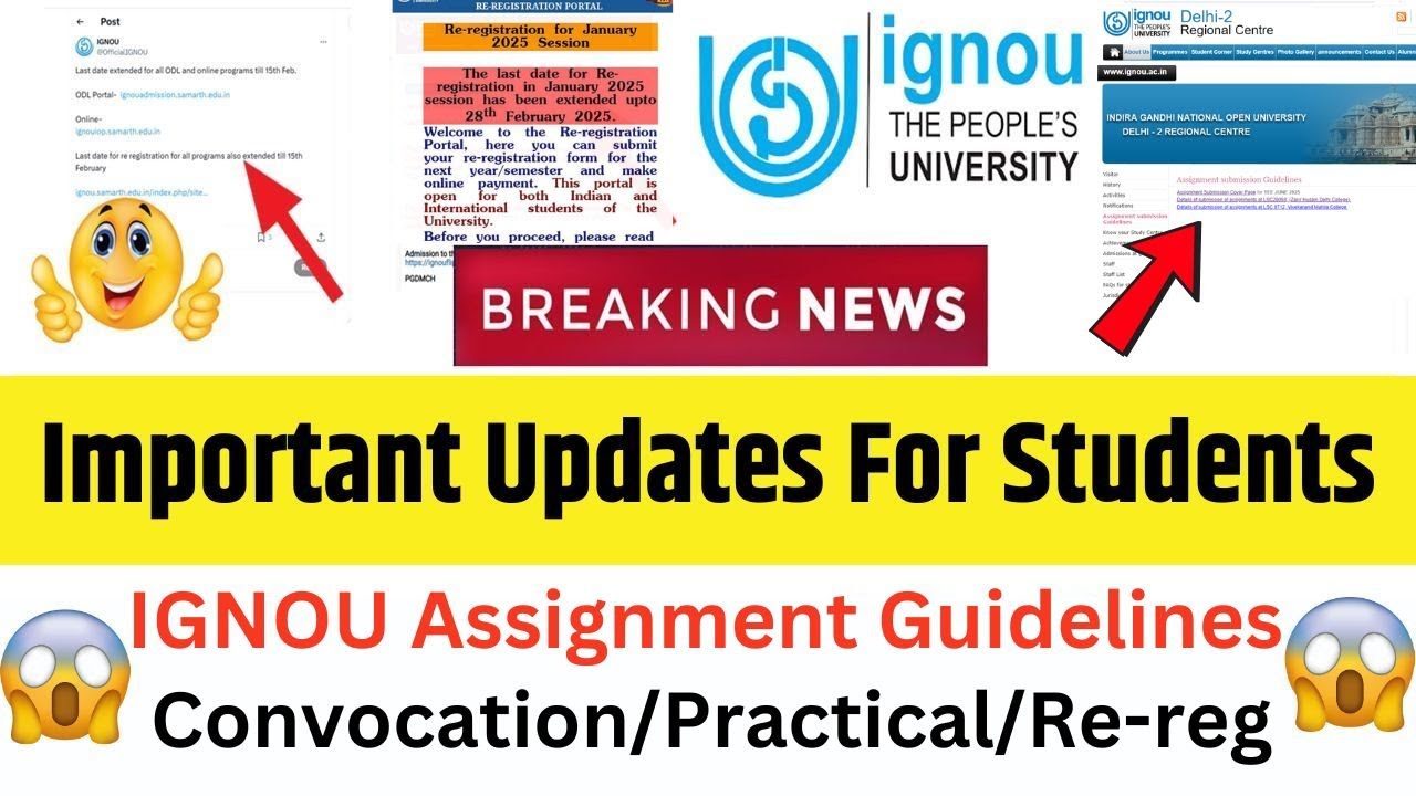 (Breaking News) IGNOU Assignment Submission New Guidelines For June ...