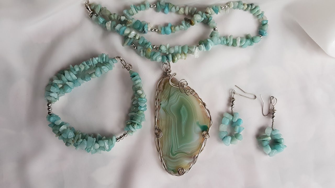 Doğal Taş Bileklik Ve Küpe Yapımı - DIY Natural Stone Bracelet &Earrings