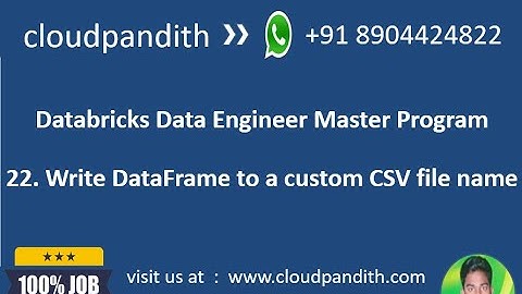 22. Hands-On: Databricks Project: Spark: CSV Operation : Advanced Techniques for Writing to CSV File