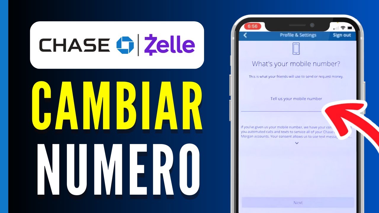 Cómo cambiar tu número de celular en Zelle en Chase Bank
