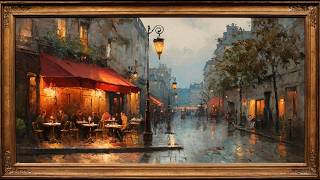 Rainy Paris Café Street Painting | Frame TV Art Display | 4K Art Screensaver screenshot 5