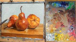 Pears - sped up oil painting demo by Aleksey Vaynshteyn
