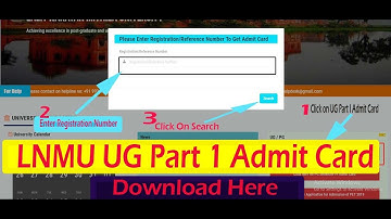LNMU UG Part 1 Admit Card 2020  Available for Download - Direct link and step wise process