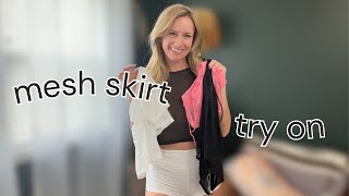 TRANSPARENT MESH SKIRT TRY ON | MINI SKIRTS | AMAZON FINDS