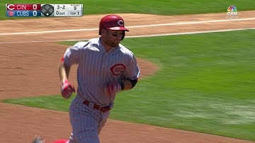 CIN@CHC: Cozart drills a leadoff homer to left-center