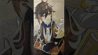 Still The Most Handsome Man in Genshin | #art #pyrography #anime #manga #genshinimpact #zhongli