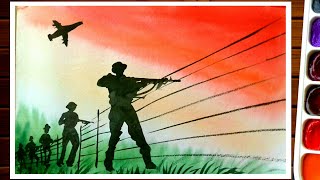 ARMY DRAWING ||independence day painting||