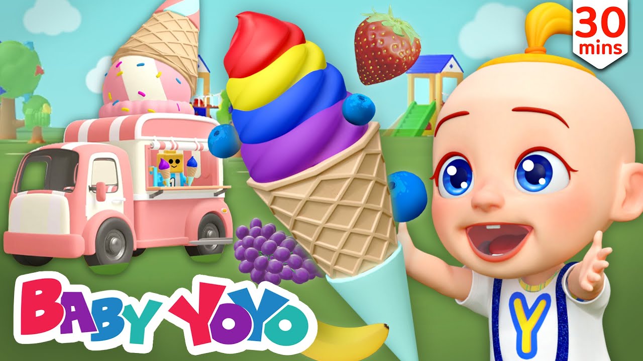 Fruit Icecream Song  Cartoons for Kids  Construction Vehicles  Nursery rhymes  Baby yoyo