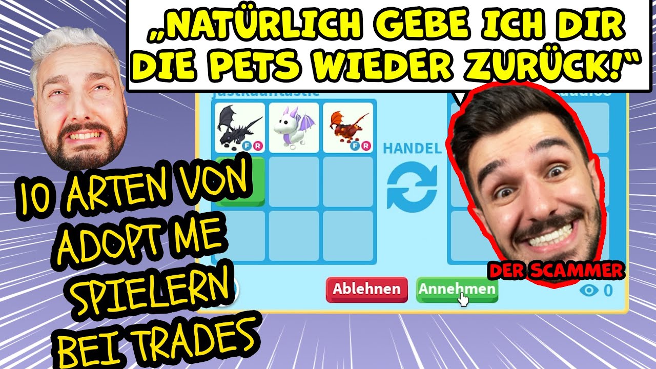 10 ARTEN VON ADOPT ME SPIELERN bei Trades! Der Scammer, Der Lügner…