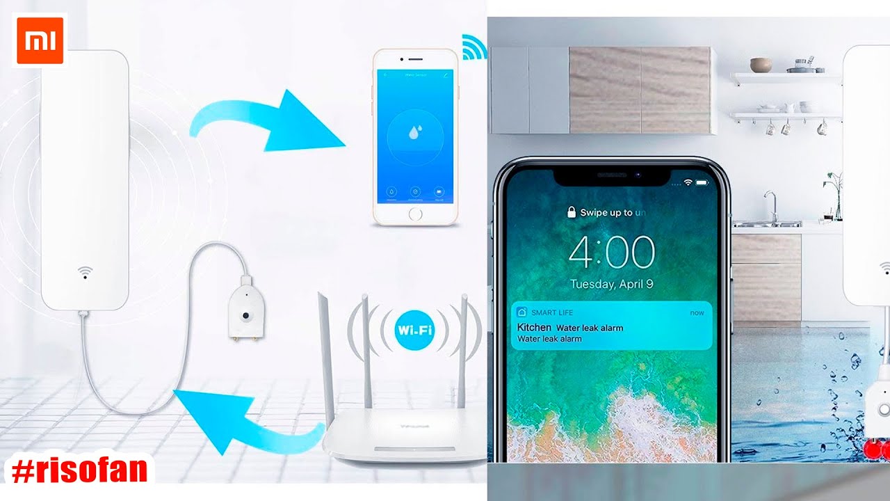 VIDEO TEST Xiaomi Tuya Wifi Water Leakage Alarm Independent WIFI Water Leak Sensor Detector.