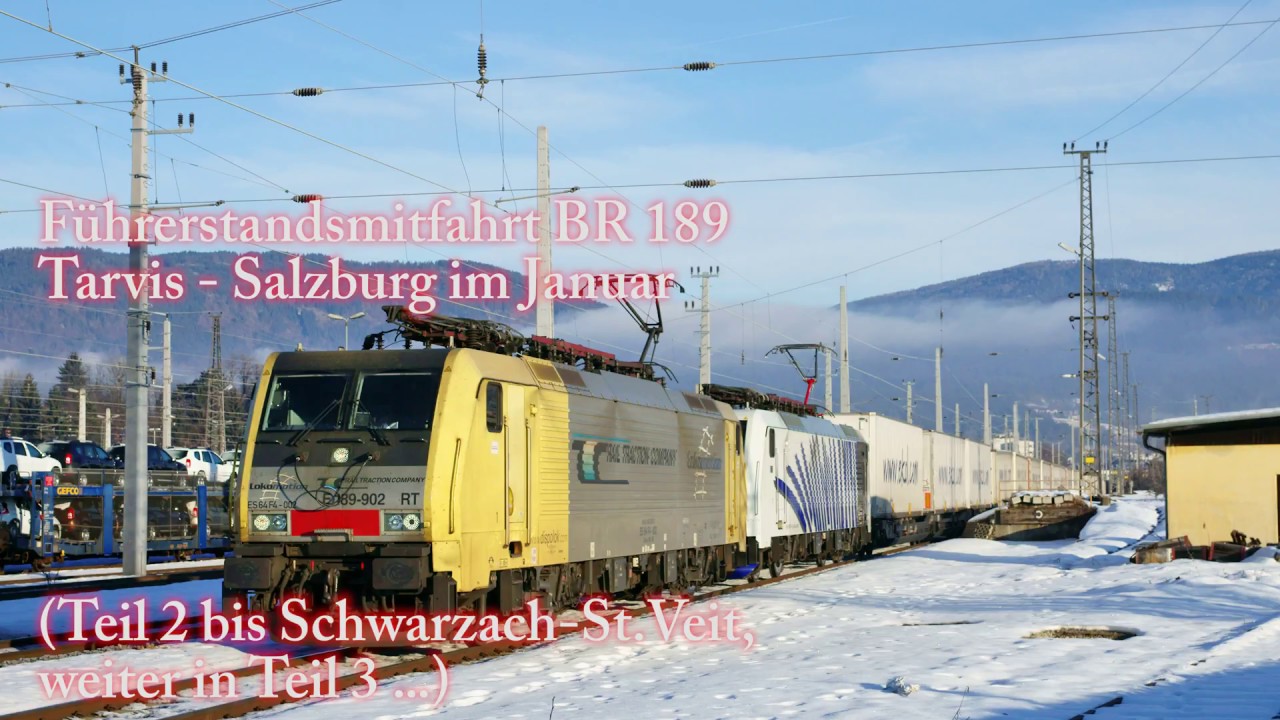 4k Führerstandsmitfahrt Tauernbahn im Winter. Teil II Mallnitz-Schwarzach