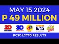 Lotto Result Today 9pm May 15 2024 | Complete Details