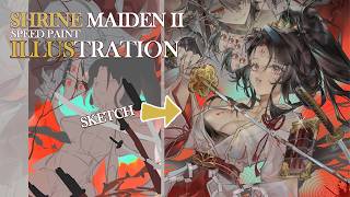 【Shrine Maiden II】illustration process