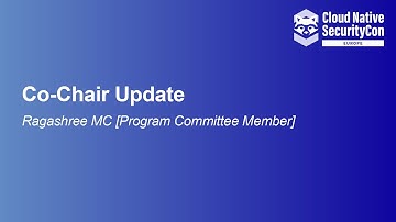 Co-Chair Update- Ragashree MC [Program Committee Member]
