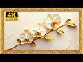 White Orchid Golden Harmony | Frame TV Art for Wealth & Family Luck | 4K UHD