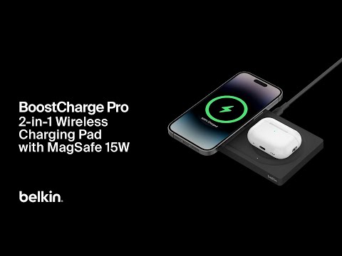 Belkin BoostCharge Pro 2-in-1 Wireless Charging Pad with Official MagSafe Charging 15W