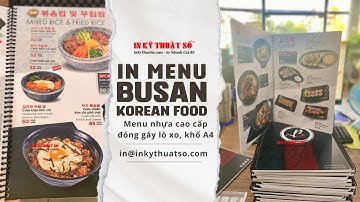 In Menu nhựa đóng lò xo quán ăn Hàn Quốc - In Kỹ Thuật Số Since 2006