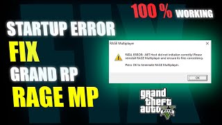 How to FIX GRAND RP / RAGE MP LAUNCH ERROR | 100 % Working | GTA 5 RP | GTA 5 ONLINE/OFFLINE